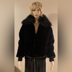 Steve Madden Women’s Sylvia Coat Black Faux Fur Size XS New with Tags
